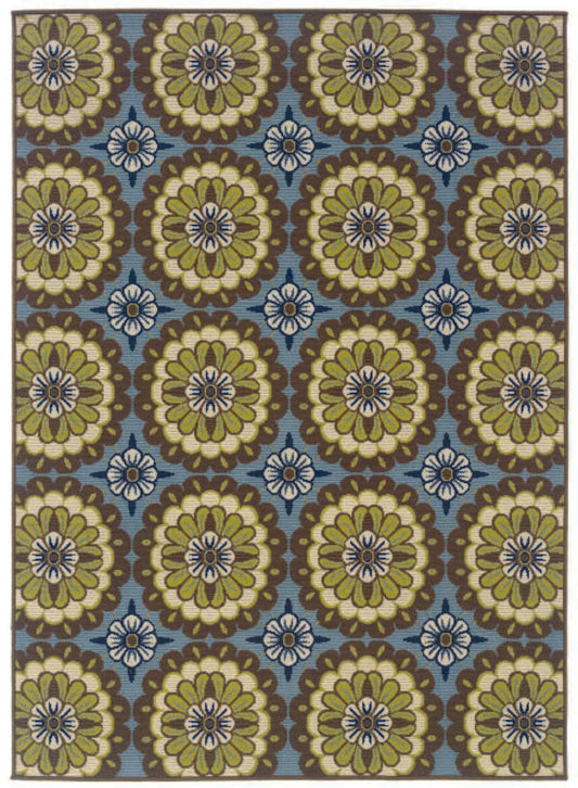 Oriental Weavers Sphinx Caspian 8328L Blue / Brown Damask Area Rug