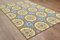 Oriental Weavers Sphinx Caspian 8328L Blue / Brown Damask Area Rug