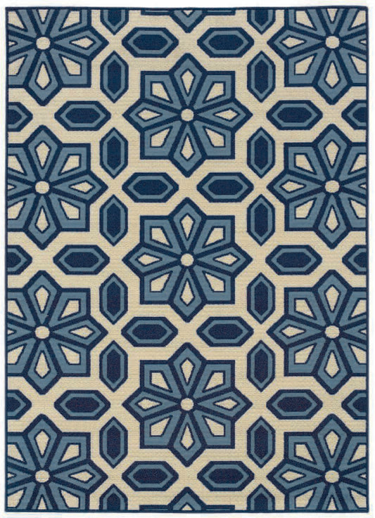 Oriental Weavers Sphinx Caspian 969W6 Ivory / Blue Damask Area Rug