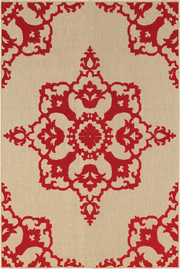 Oriental Weavers Sphinx Cayman 097R9 Sand / Red Area Rug