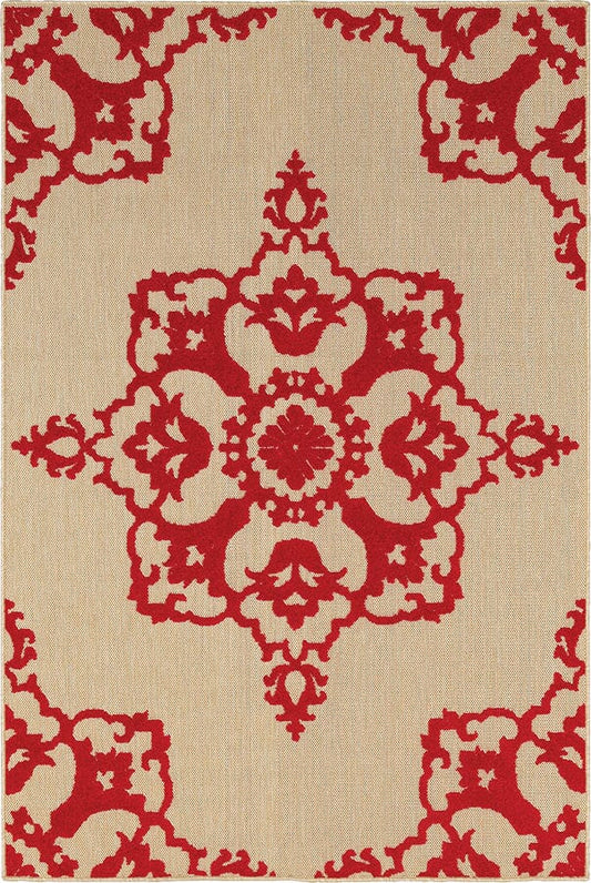 Oriental Weavers Sphinx Cayman 097R9 Sand / Red Area Rug