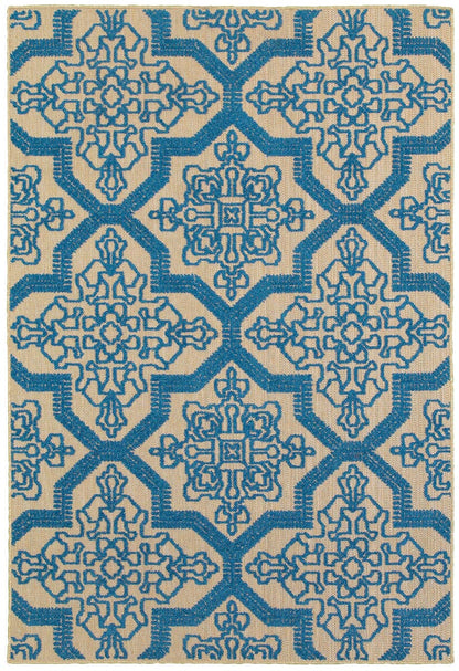 Oriental Weavers Sphinx Cayman 2541M Sand / Blue Damask Area Rug