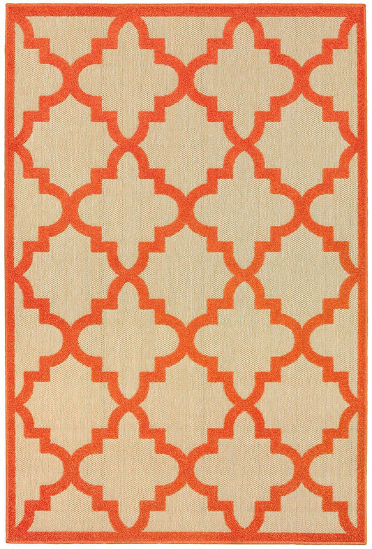 Oriental Weavers Sphinx Cayman 660O9 Sand / Orange Geometric Area Rug