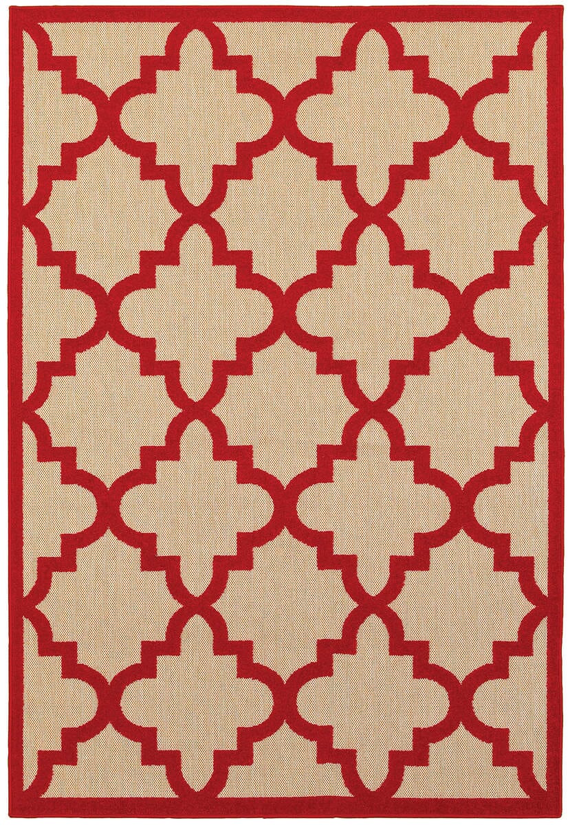 Oriental Weavers Sphinx Cayman 660R9 Sand / Red Geometric Area Rug