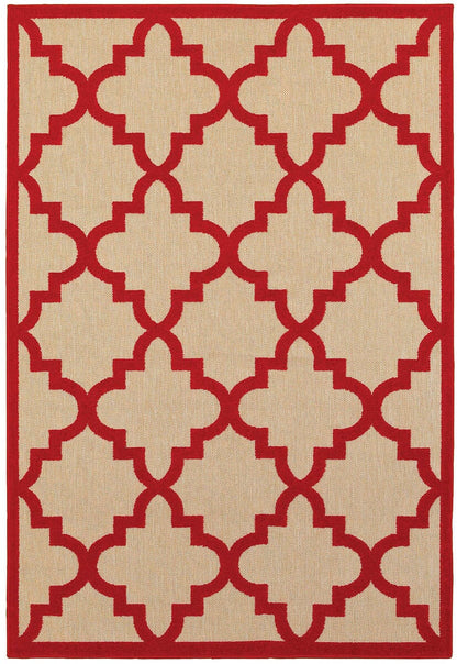 Oriental Weavers Sphinx Cayman 660R9 Sand / Red Geometric Area Rug