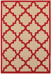 Oriental Weavers Sphinx Cayman 660R9 Sand / Red Geometric Area Rug