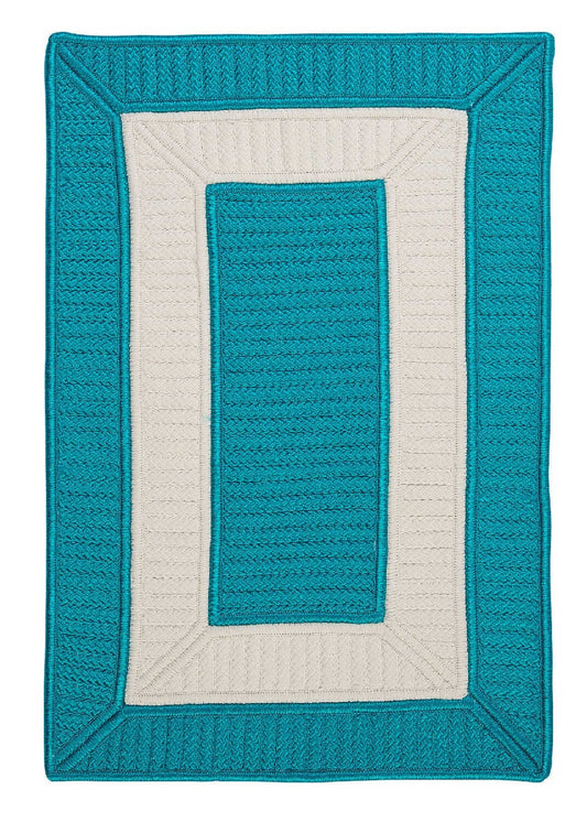 Colonial Mills Rope Walk Cb92 Turquoise / Blue Bordered Area Rug