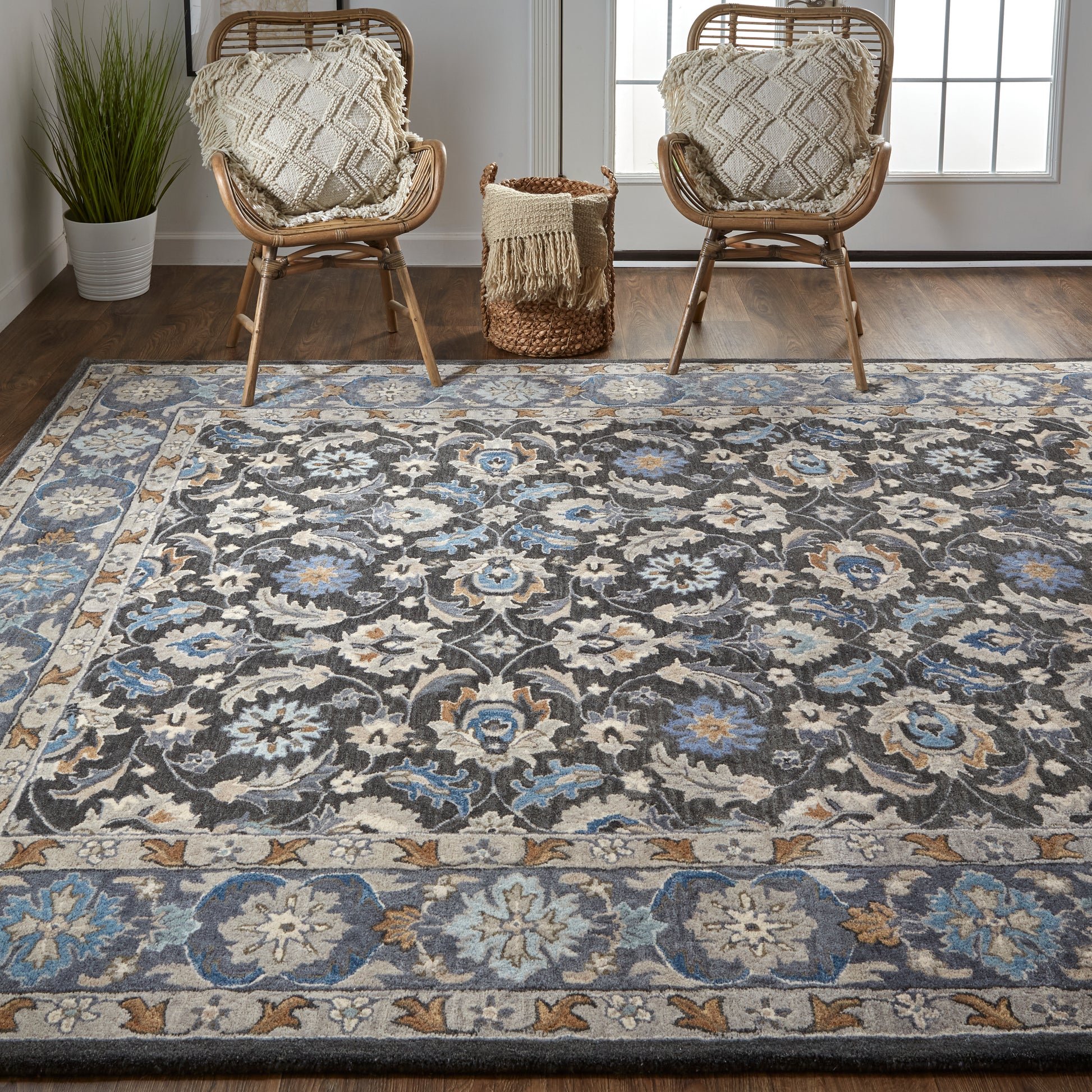 Feizy Rylan 8643F Charcoal Area Rug