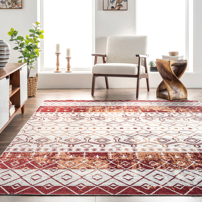 AreaRugs.com Wavaj Nwa1270B Red Area Rug