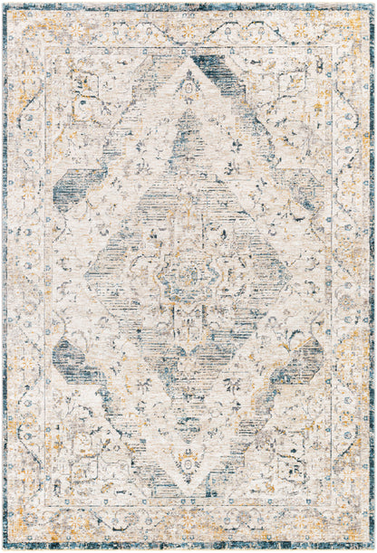 Surya Cardiff Cdf-2303 Medium Gray, Denim, Tan, Sky Blue Area Rug