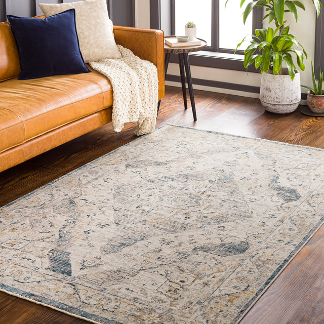 Surya Cardiff Cdf-2303 Medium Gray, Denim, Tan, Sky Blue Rugs.