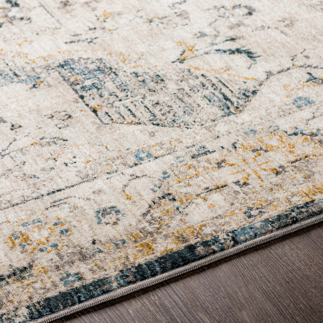 Surya Cardiff Cdf-2303 Medium Gray, Denim, Tan, Sky Blue Rugs.