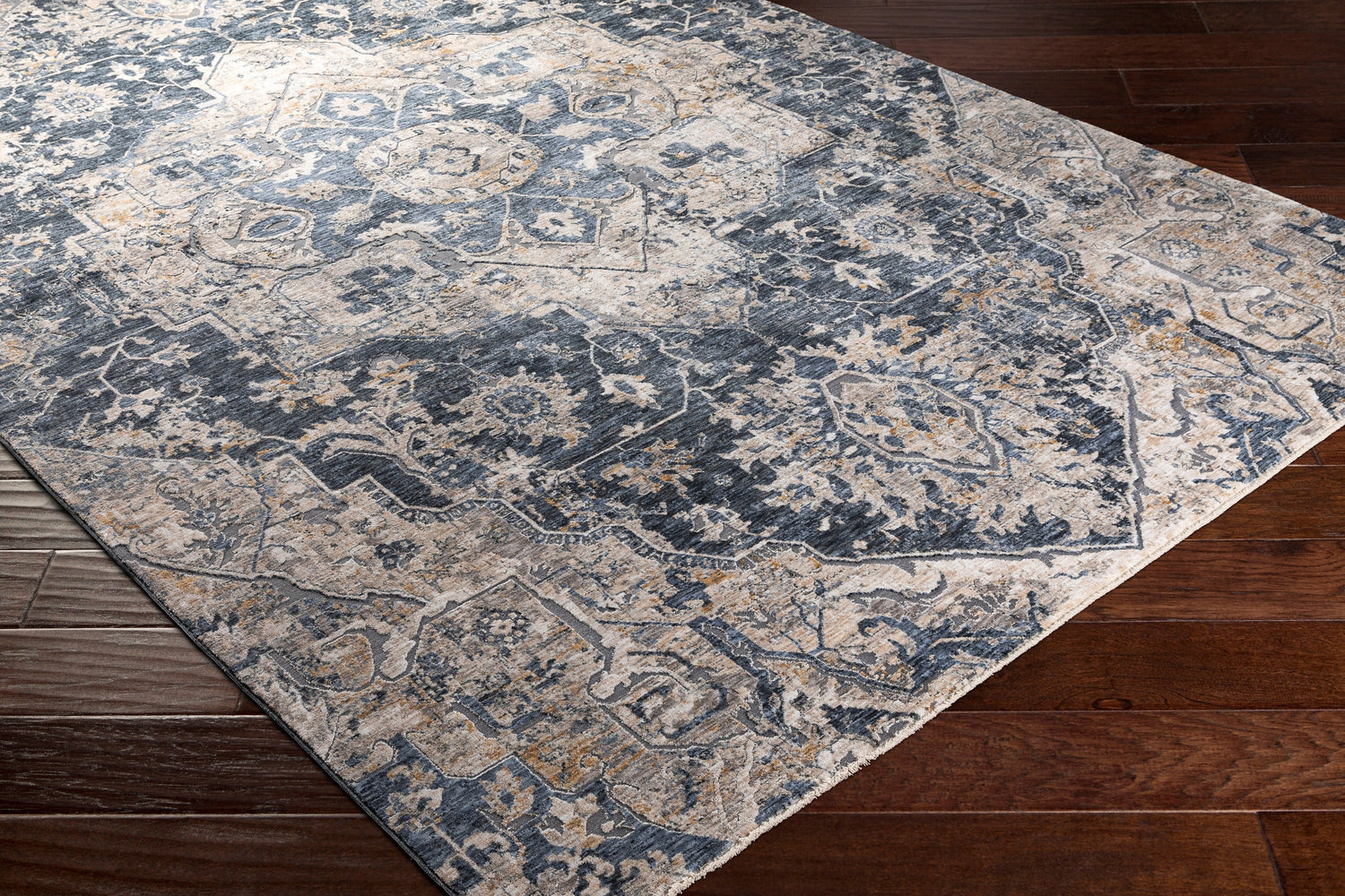 Surya Cardiff Cdf-2307 Teal, Ivory, Medium Gray, Charcoal Rugs.