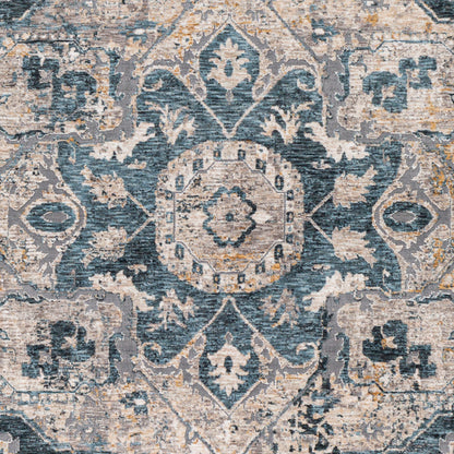 Surya Cardiff Cdf-2307 Teal, Ivory, Medium Gray, Charcoal Area Rug