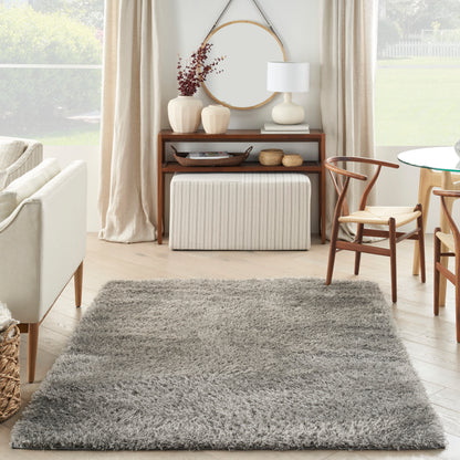 Nourison Lush Shag Lss01 Grey Area Rug