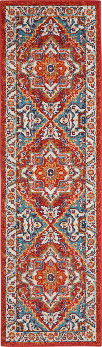 Nourison Passion Psn33 Red Multi Colored Area Rug