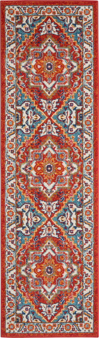 Nourison Passion Psn33 Red Multi Colored Area Rug