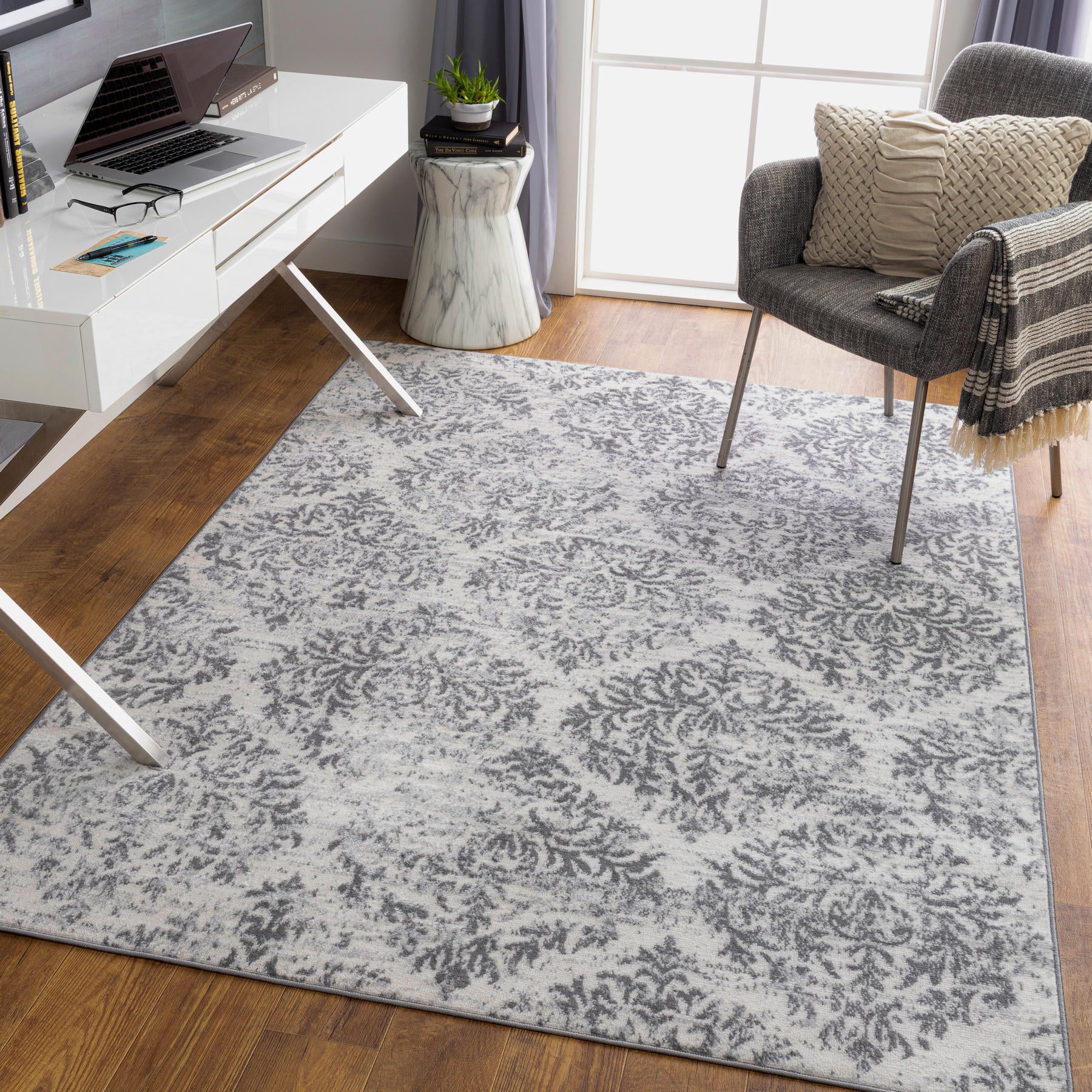 Surya Cesar Ceg-2311 Gray, Light Gray, Cream Area Rug