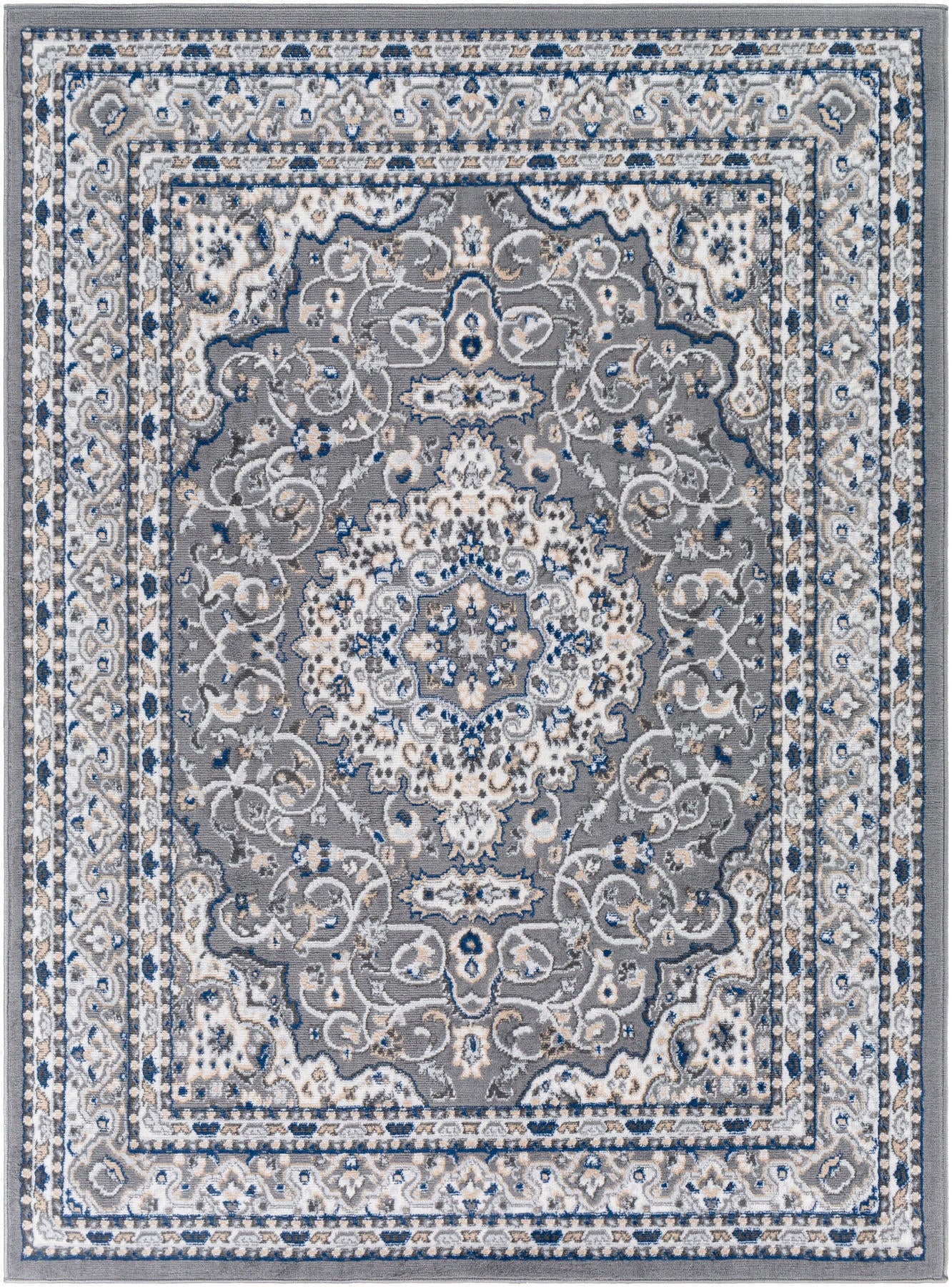 Surya Cesar Ceg-2316 Charcoal, Gray, Navy, Tan Area Rug