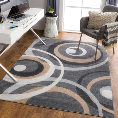 Surya Cesar Ceg-2364 Charcoal, Navy, Tan, Light Gray Area Rug