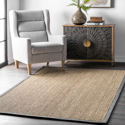 Nuloom Elijah Farmhouse Seagrass Nel1573D Dark Gray Area Rug