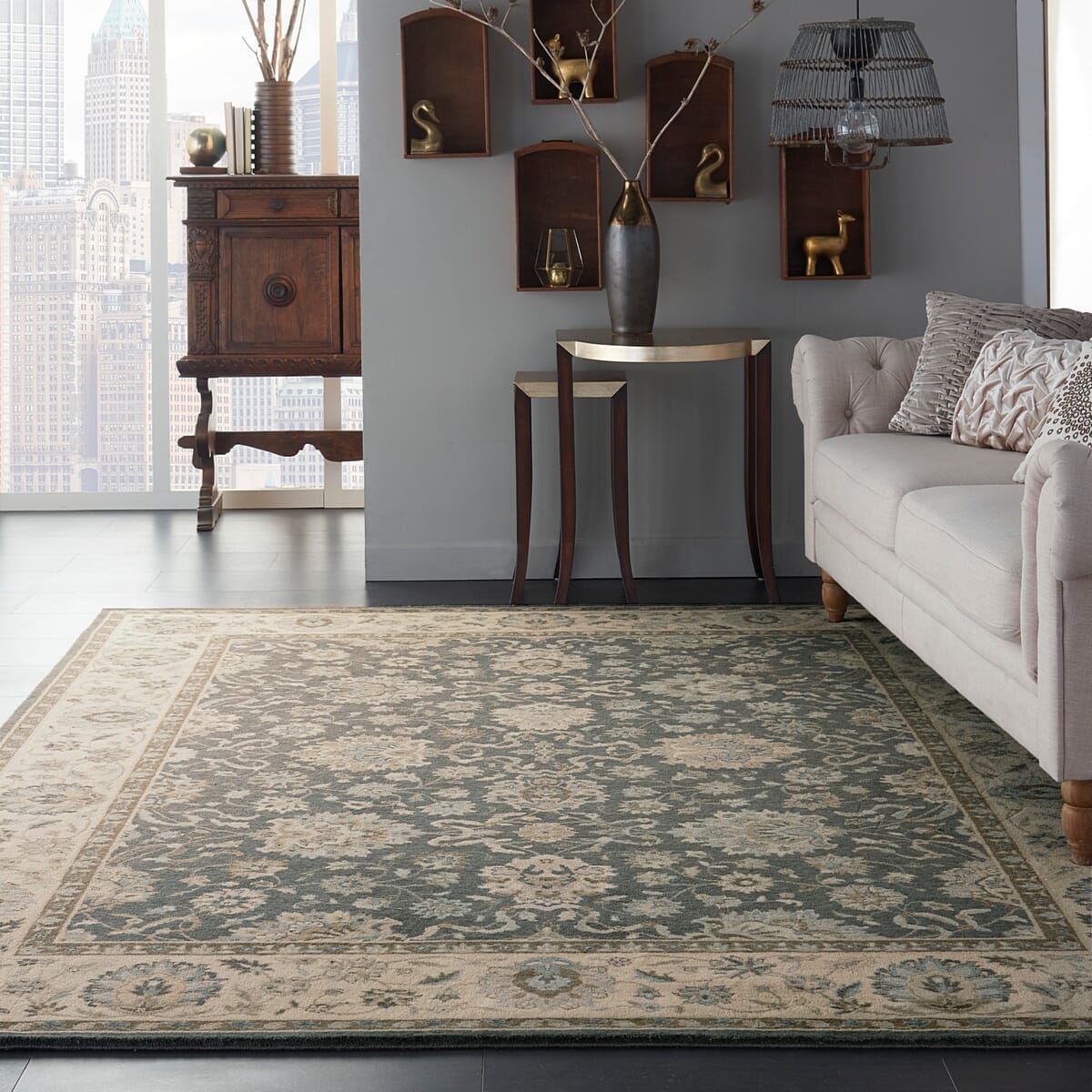 Nourison Living Treasures Li16 Grey / Ivory Area Rug