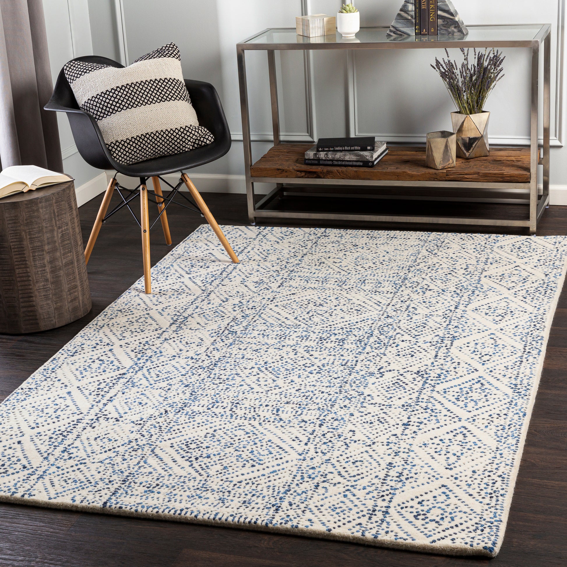 Surya Corfu Cfu-2305 Cream, Denim, Navy Area Rug