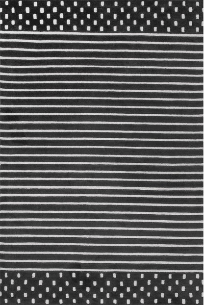 Nuloom Marlowe Stripes Nma2719C Charcoal Area Rug