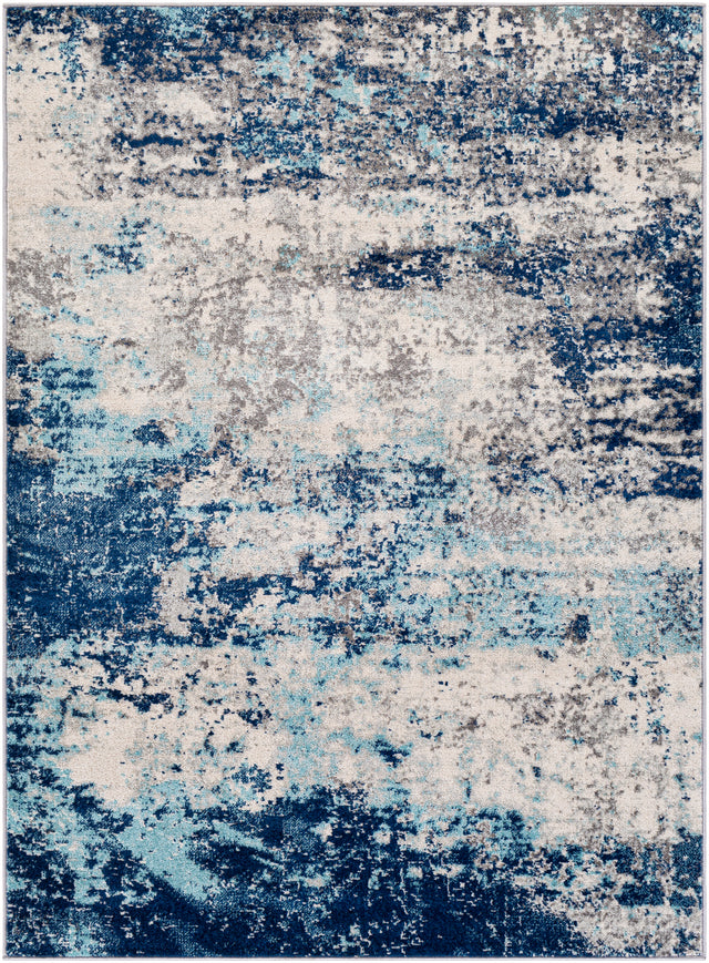 Surya Chester Che-2342 Dark Blue, Aqua, White, Medium Gray Rugs.