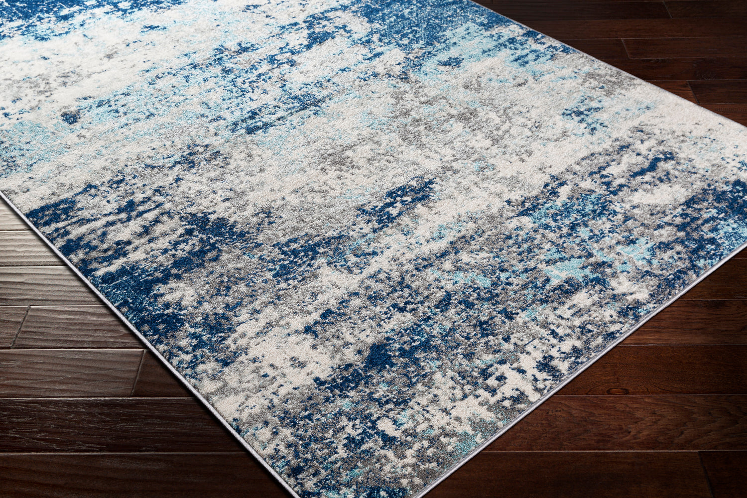 Surya Chester Che-2342 Dark Blue, Aqua, White, Medium Gray Rugs.