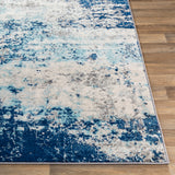 Surya Chester Che-2342 Dark Blue, Aqua, White, Medium Gray Rugs.