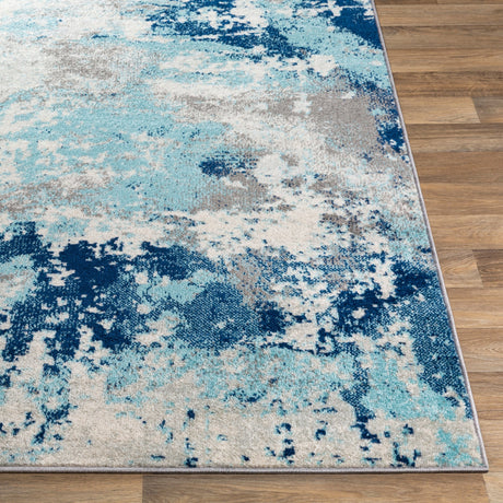 Surya Chester Che-2346 Dark Blue, Aqua, White, Medium Gray Rugs.