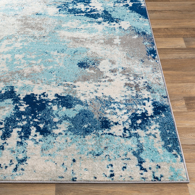 Surya Chester Che-2346 Dark Blue, Aqua, White, Medium Gray Rugs.