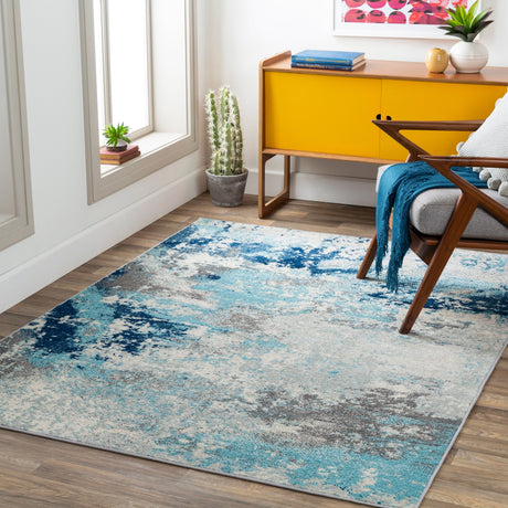 Surya Chester Che-2346 Dark Blue, Aqua, White, Medium Gray Rugs.