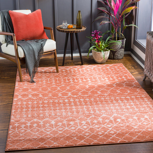 Surya Chester Che-2375 Brick Red, Dusty Coral Rug.
