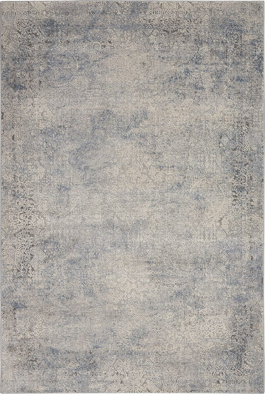 Nourison Rustic Textures Rus09 Ivory / Light Blue Vintage / Distressed Area Rug