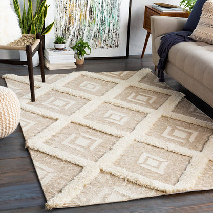 Surya Cherokee Chk-2304 Tan, Cream Geometric Area Rug