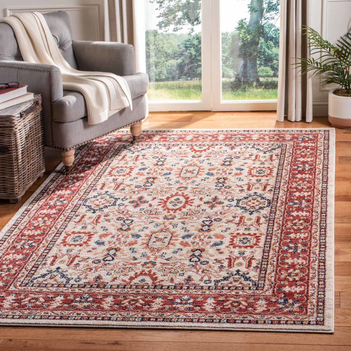 Safavieh Charleston Chl412A Ivory/Red Area Rug