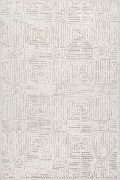 Nuloom Joanna Tiled Textured Njo3302A Ivory Area Rug