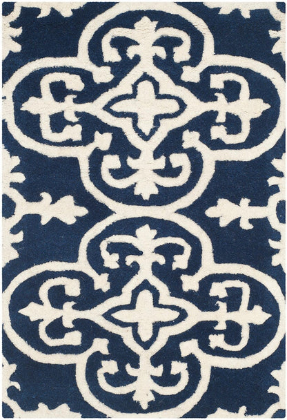 Safavieh Chatham Cht729C Dark Blue / Ivory Damask Area Rug