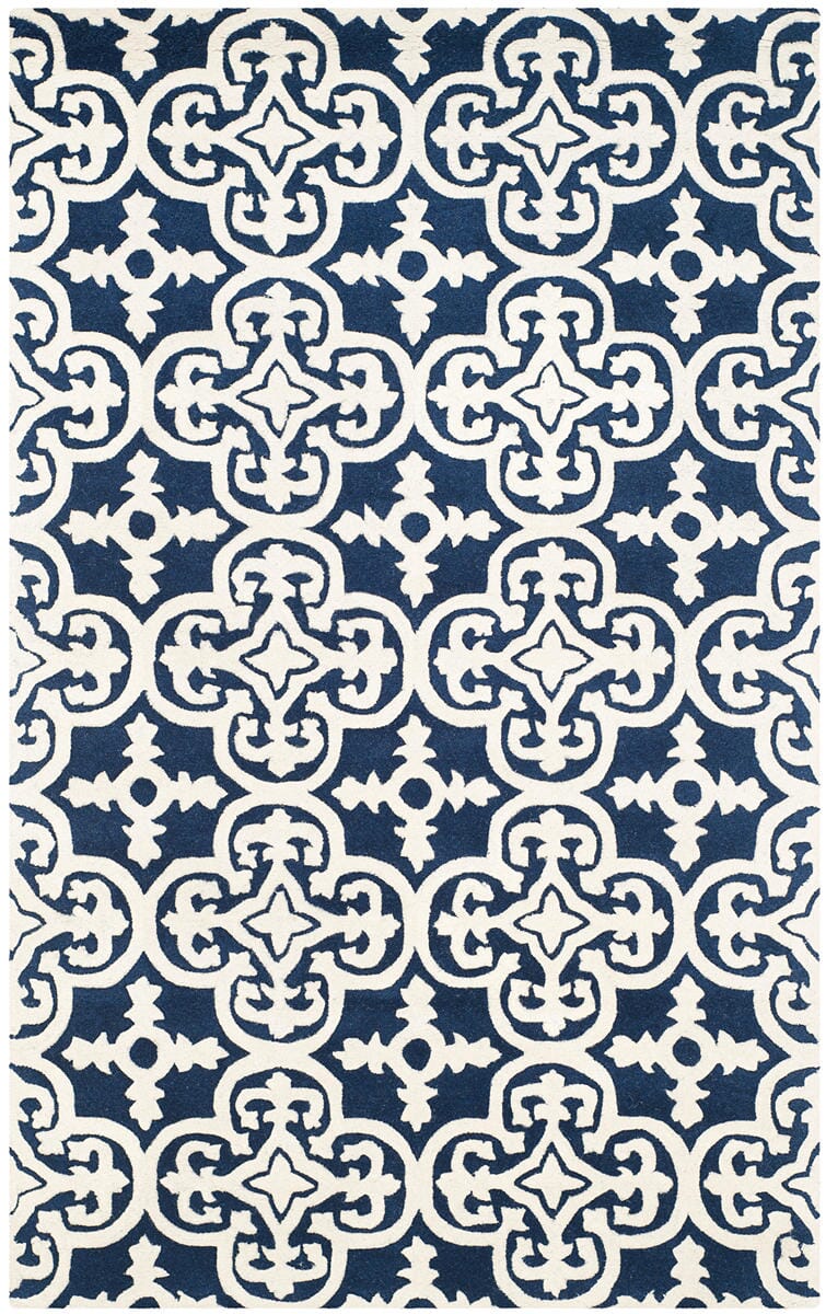 Safavieh Chatham Cht729C Dark Blue / Ivory Damask Area Rug