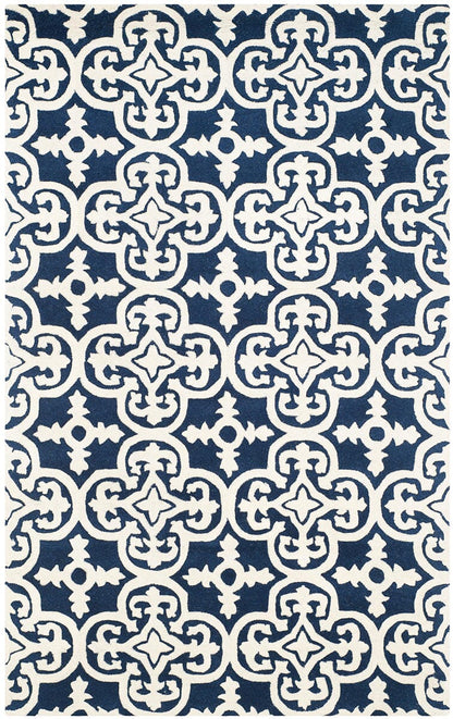 Safavieh Chatham Cht729C Dark Blue / Ivory Damask Area Rug