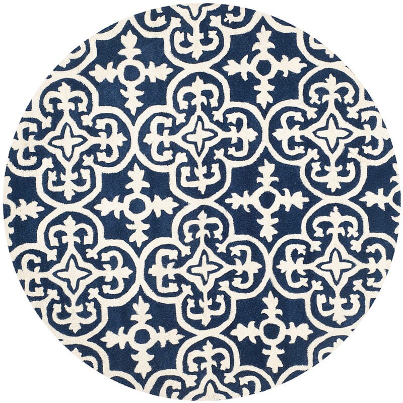 Safavieh Chatham Cht729C Dark Blue / Ivory Damask Area Rug