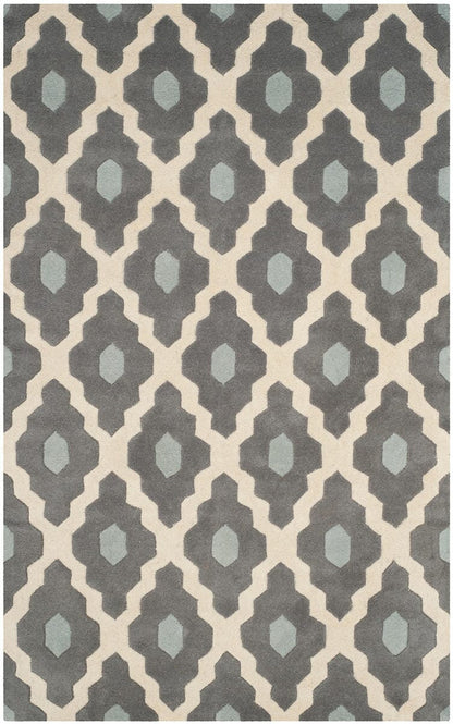 Safavieh Chatham Cht748D Ivory / Dark Grey Geometric Area Rug