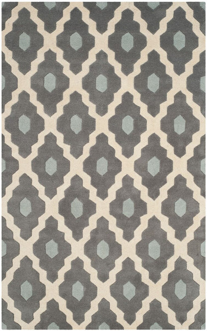 Safavieh Chatham Cht748D Ivory / Dark Grey Geometric Area Rug