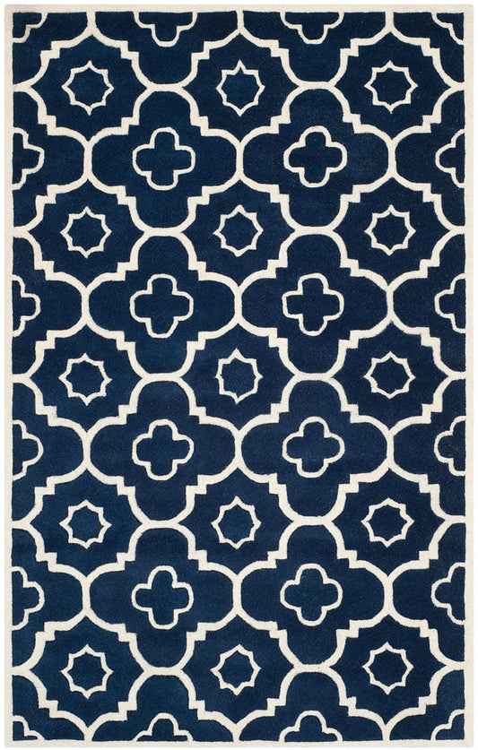 Safavieh Chatham Cht750C Dark Blue / Ivory Geometric Area Rug