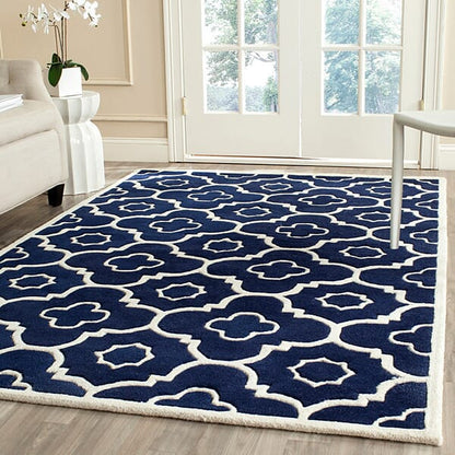 Safavieh Chatham Cht750C Dark Blue / Ivory Geometric Area Rug