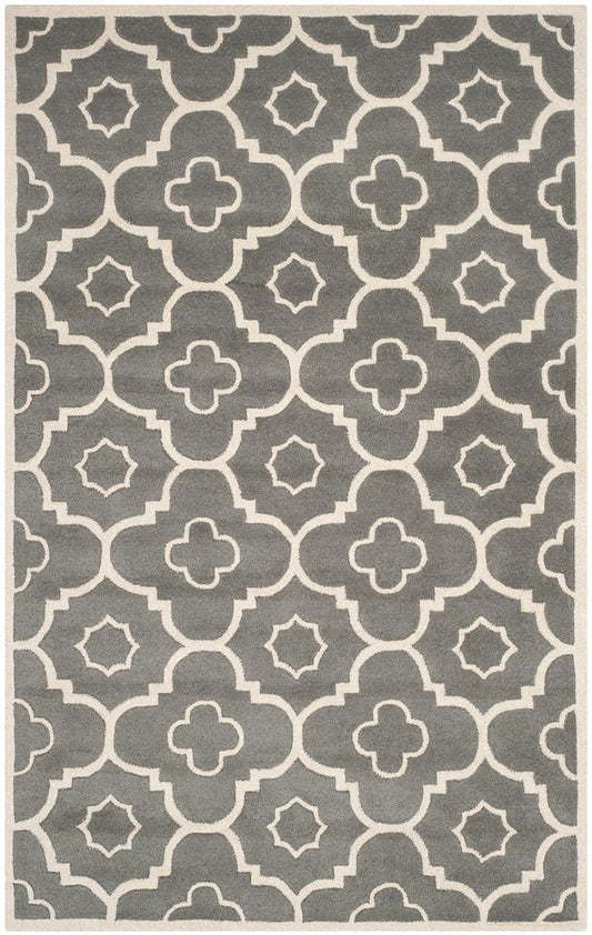 Safavieh Chatham Cht750D Dark Grey / Ivory Geometric Area Rug