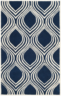 Safavieh Chatham Cht758C Dark Blue / Ivory Damask Area Rug