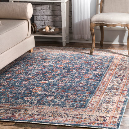 Nuloom Vintage Eboni Floral Nvi2182A Blue Area Rug